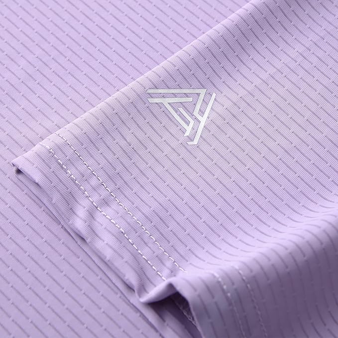 Esabel.C Jacquard Golf Shirts for Men Moisture Wicking Short Sleeve Performance Dry Fit Active Mens Polo Shirts