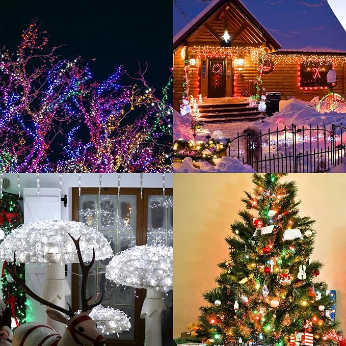 Solar String Lights Outdoor, 66 Feet 200 LEDs 8 Modes Solar Fairy Lights for Outside, Waterproof Outdoor Light for Patio Yard Christmas Tree Halloween Wedding Party Decorations, Purple