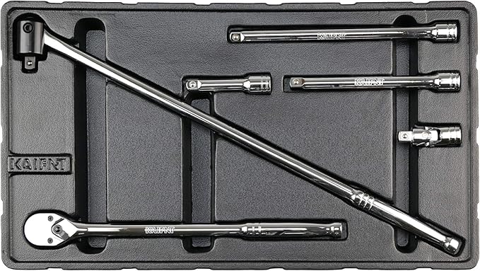 K501 3/8-Inch Drive Long Handle Ratchet & Breaker Bar Set, 6-Piece