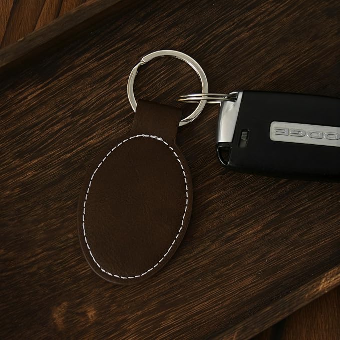 LaserGram Oval Keychain, Sunflowers, Personalized Engraving Included
