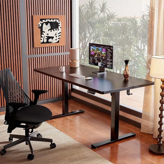 ErGear 48 X 24 Inch Height Adjustable Electric Standing Desk, Black | Smooth Height Adjustment, 4 Memory Presets, One-Touch Control, Stable Steel Frame, 176 lbs Capacity, Easy Assembly