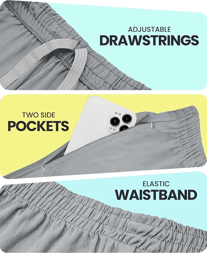 Quick Dry Knit Men's Athletic Shorts Loose-Fit Running Workout Gym Shorts