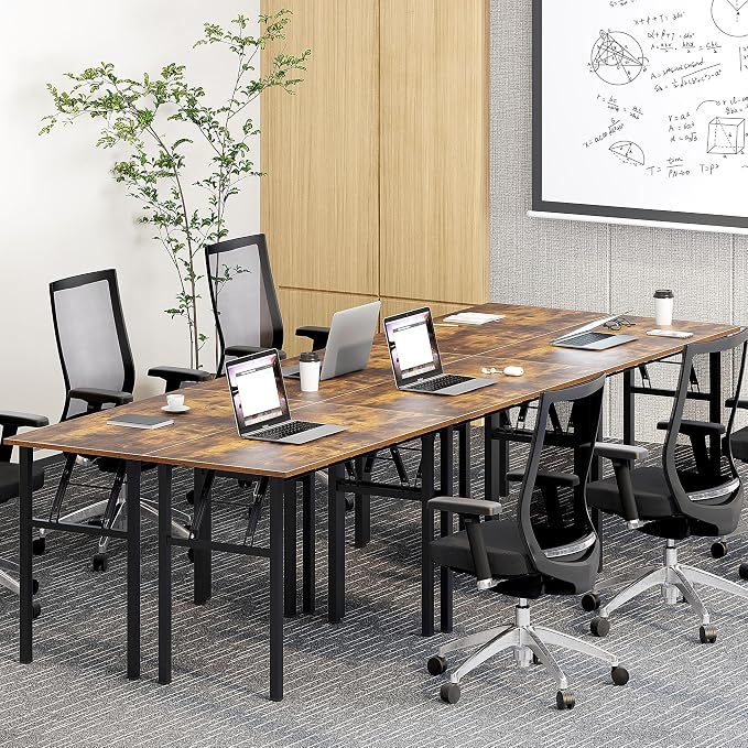 Need Office Computer Desk 47.2x23.6 in Sturdy Folding Laptop Table Retro | Black Frame Writing Gaming Work Table/Foldable Home Office Desk/Sewing Table, No Assembly Required