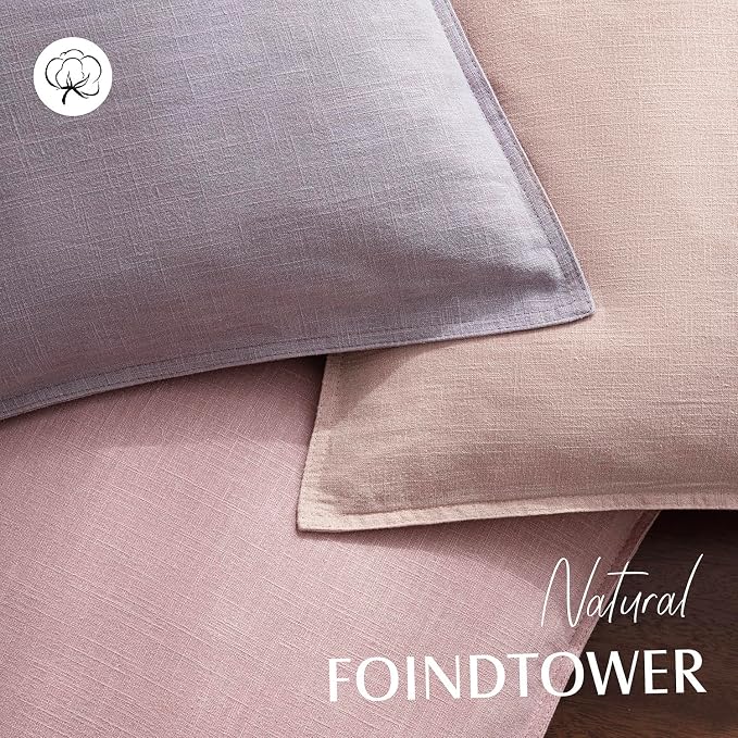 Foindtower Pack of 2, Decorative Linen Solid Throw Pillow Covers Soft Accent Lumbar Cushion Case Farmhouse Pillowcase for Chair Couch Sofa Bedroom Living Room Home Decor 12 x 20 Inch Light Purple
