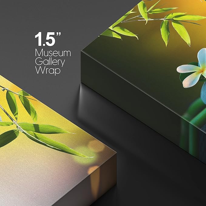 wall26 Canvas Print Wall Art White Daisy Relaxation Massage Stone Candles Nature Wilderness Photography Realism Rustic Landscape Colorful Multicolor for Living Room, Bedroom, Bathroom - 24"x36"