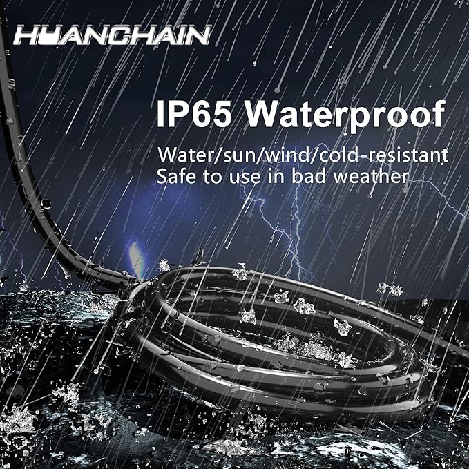 HUANCHAIN 6 FT（2 Pack） 16 Gauge Black Indoor Outdoor Extension Cord Waterproof, Flexible Cold Weather 3 Prong Electric Cord Outside, 13A 1625W 125V 16AWG SJTW, ETL Listed