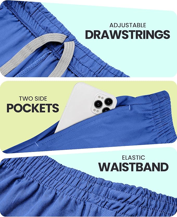 Quick Dry Knit Men's Athletic Shorts Loose-Fit Running Workout Gym Shorts