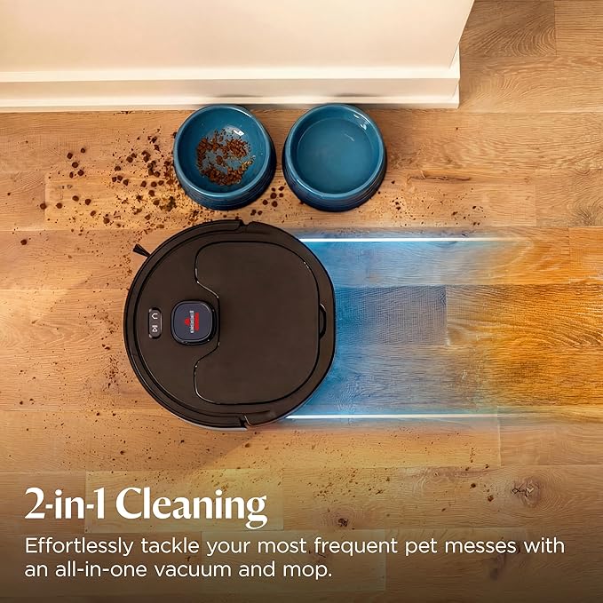 Bissell FlexClean FurForce Robot Vac & Mop, LiDAR Navigation, HEPA, 4270L | 2X stronger suction; NeverTangle brush roll; 180-min runtime; 60-day self-empty base; deep carpet clean
