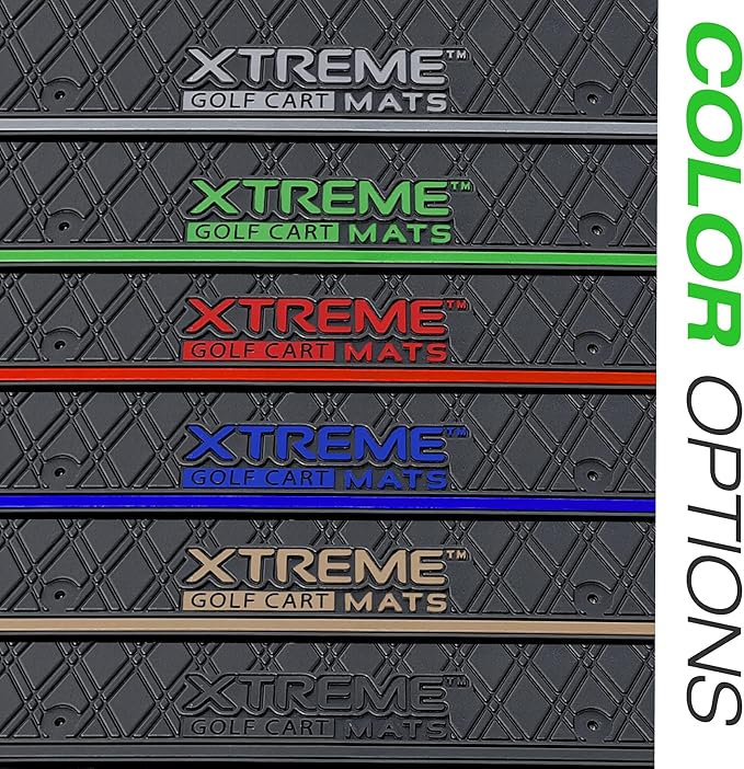 Xtreme Mats ICON Compatible, Full Coverage Golf Cart Floor Liner - Compatible with ICON Golf Carts (i20, i40) and Advanced EV (Gen1) - All Black