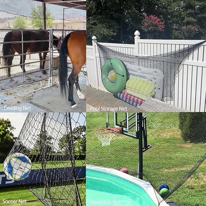 Aoneky Golf Hitting Practice Net 10ft x10ft/10ft x15ft, 1" x1'' Square Mesh, Rope 3mm - Golf Training Netting Barrier Baseball Football Backstop Net Indoor Outdoor Garden