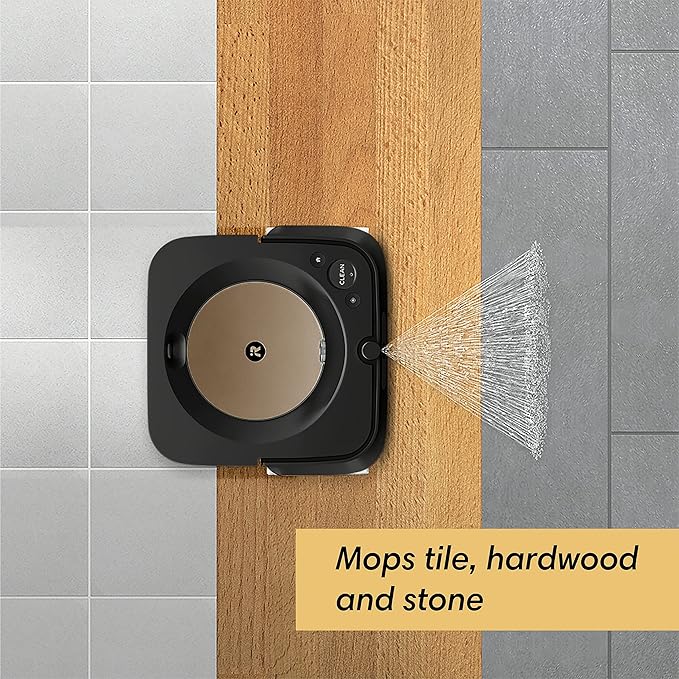 iRobot Braava Jet m6 (6012) Ultimate Robot Mop- Wi-Fi Connected, Precision Jet Spray, Smart Mapping, Works with Alexa, Ideal for Multiple Rooms, Recharges and Resumes, Black