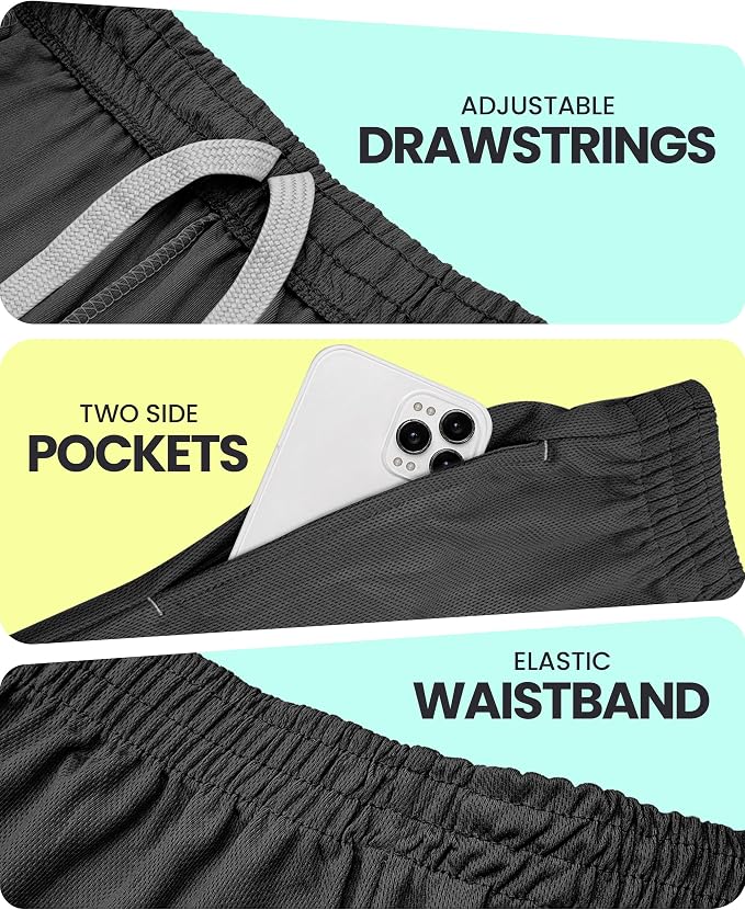Quick Dry Knit Men's Athletic Shorts Loose-Fit Running Workout Gym Shorts
