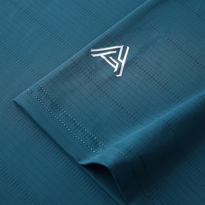 Esabel.C Jacquard Golf Shirts for Men Moisture Wicking Short Sleeve Performance Dry Fit Active Mens Polo Shirts