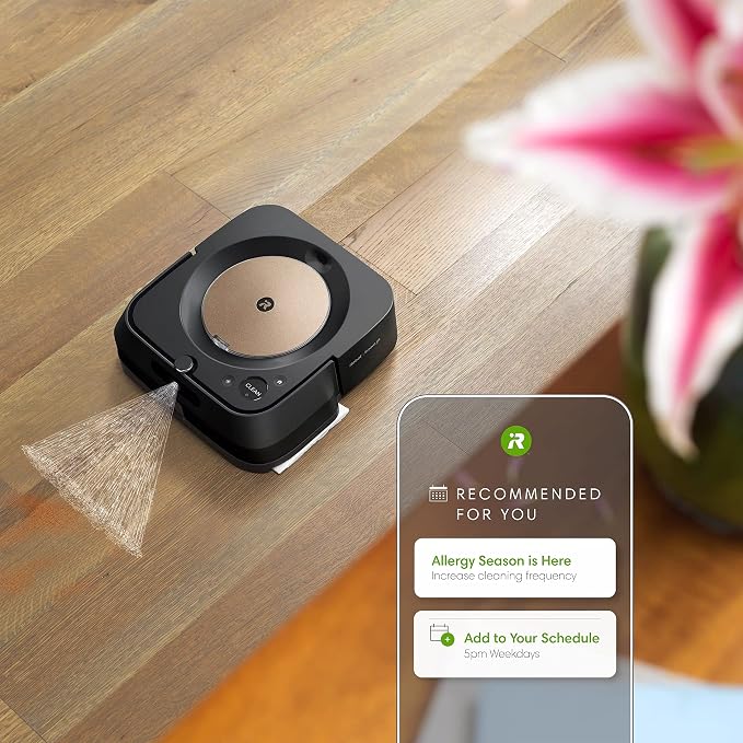 iRobot Braava Jet m6 (6012) Ultimate Robot Mop- Wi-Fi Connected, Precision Jet Spray, Smart Mapping, Works with Alexa, Ideal for Multiple Rooms, Recharges and Resumes, Black