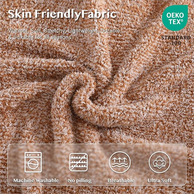 Soft Twin Blanket for Bed-Cozy Warm Reversible Knitted Blankets | Lightweight Fluffy Decor for Women, Mom, Her & Girls, Sofa, Chair, Couch, 60x80in, Cationic Dyeing Burnt Orange