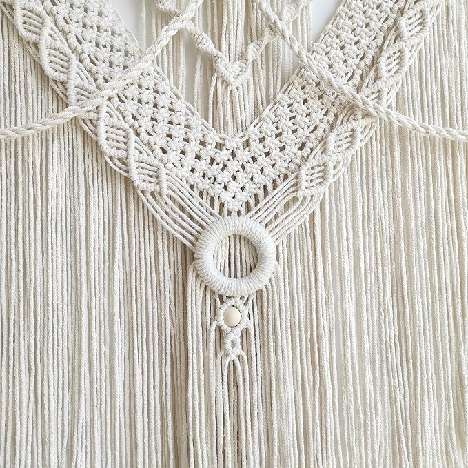 Achart Macrame Wall Hanging Large- Boho Wall Decor- large wall art- Wall Decor Living Room- Macrame Tapestry Boho Decor for Bedroom (Triangle)