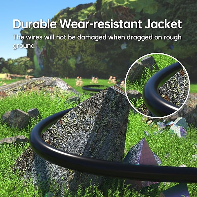 PlugSaf 2 Pack of 6Ft Black Outdoor Extension Cord 16/3 Gauge Waterproof, Cold Weatherproof -58°F, Flame Retardant, Flexible 3 Prong Electric Cord for Lawn Office,13A 1625W 16AWG SJTW, ETL Listed