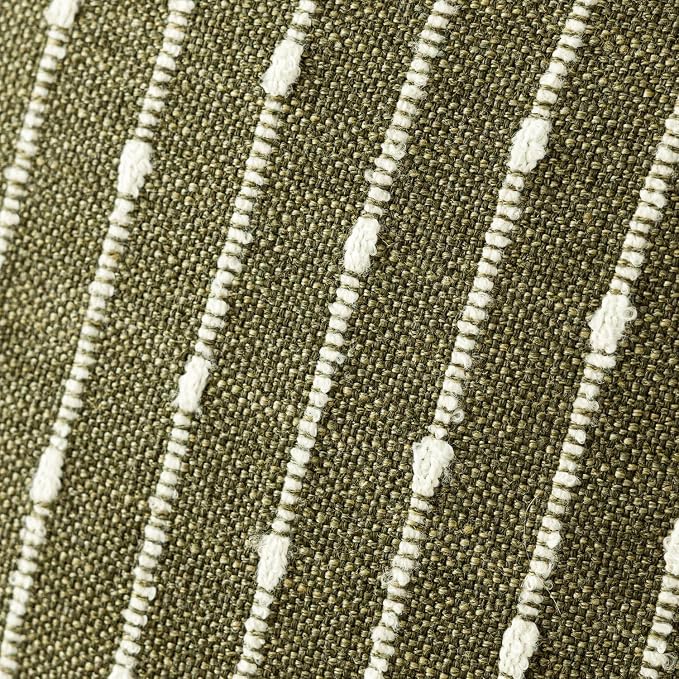 Foindtower Pack of 2 Decorative Jacquard Boucle Throw Pillow Covers Accent Textured Striped Pillowcases Soft Boho Modern Cushion for Couch Sofa Bedroom Living Room Home Decor 22x22 Inch Olive Green
