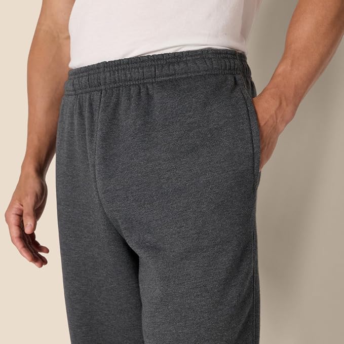 Amazon Essentials Men's Relaxed Straight Leg Fleece Open Bottom Sweatpant (Available in Big & Tall)