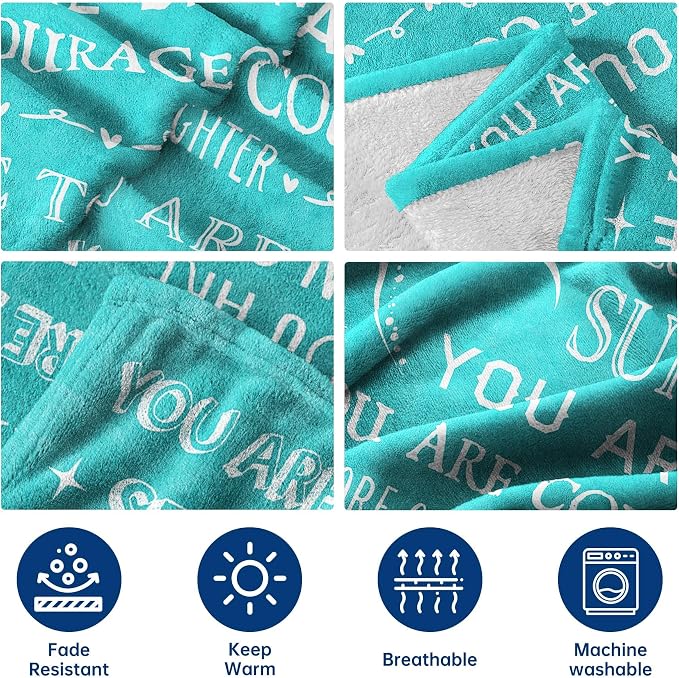 Gifts for Women or Men- Get Well Soon Blanket | Feel Better After Surgery Present for Sick Women, Thinking of You Gift, Inspirational Sympathy Gifts for Friend, 80'' x 60''
