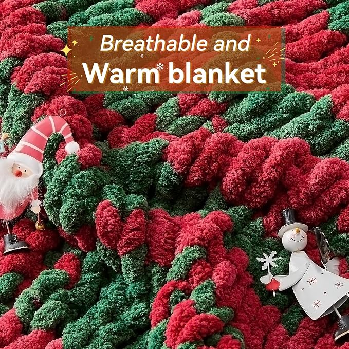 Negwoo Chunky Knit Throw Blanket, Knitted Throw Chenille Yarn, 50"*60" | Soft Thick Cable Knitted Blankets, Handmade Big Thick Blanket, Machine Washable Cute Comfy Blanket for Home Decor, X stripe