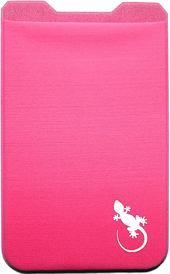 Phone Wallet - Adhesive Card Holder - Cell Phone Pouch - Stick on Lycra Pocket by Gecko - Carry Credit Cards and Cash