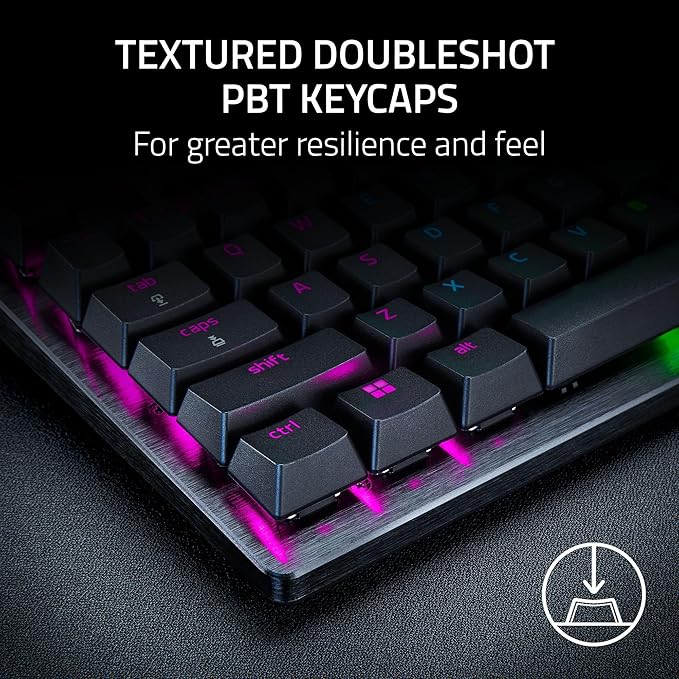 Razer Huntsman V3 Pro Esports Gaming Keyboard, Black | Analog Optical Switches, Snap Tap, Rapid Trigger, Adjustable Actuation, Media Keys & Dial, Doubleshot PBT Keycaps, Wrist Rest