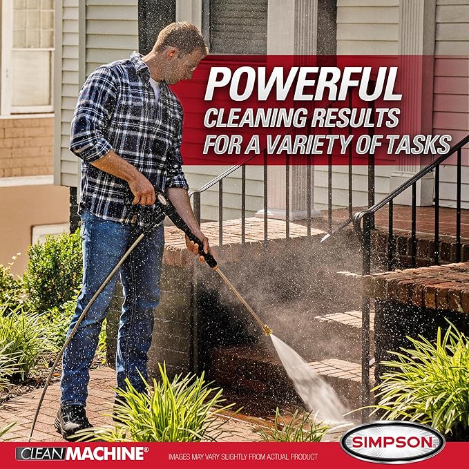 Simpson Cleaning 2900 PSI Gas Pressure Washer, 2.4 GPM Residential Power Washer with Siphon Hose, 25' Hose, Clean Machine, 49-State (CM61455)