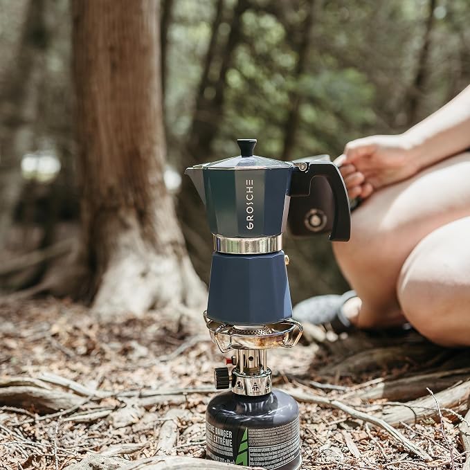 GROSCHE Milano Stovetop Espresso Maker Moka Pot 9 Espresso Cup, 15.2 oz, Blue. Stove top Coffee Maker Moka Italian Espresso greca Coffee Maker Brewer Percolator | Cuban Coffee Maker And Italian Moka Pot For Stovetop Espresso; For Gas, Electric, And Pro...