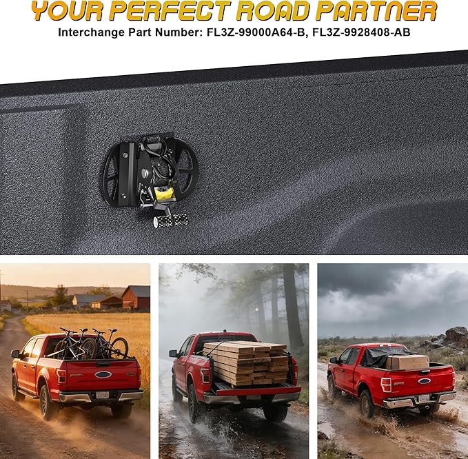 4PCS Retractable Ratchet Straps,Compatible with 2015-2025 Ford F150 Auto Retract Securing Strap,Integral Retracting Tie Down Straps for F250/F350/F450/F550 Accessories Truck Bed Mounted Ratchet Straps