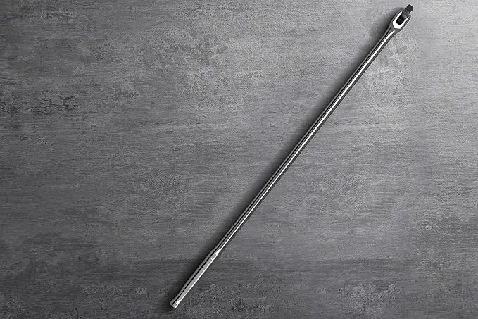 Olsa Tools Breaker Bar - 1/2-Inch Drive - 25" Length with 180° Flex Head - Spring-Loaded Ball - Heavy-Duty Cr-V Steel - Ideal for Automotive, Nuts, and Bolts - Part: 1276