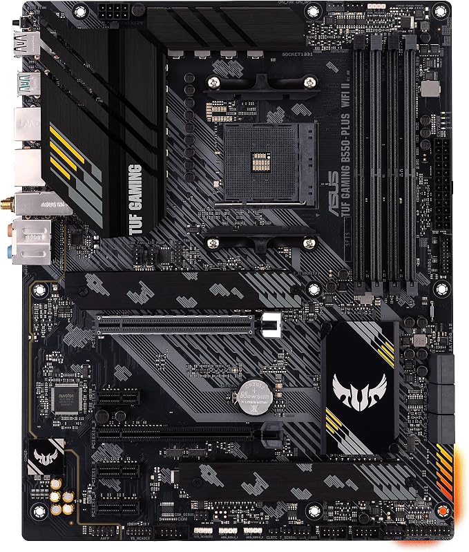 ASUS TUF Gaming B550-PLUS WiFi II AMD AM4 (3rd Gen Ryzen™) ATX Gaming Motherboard (PCIe 4.0, WiFi 6, 2.5Gb LAN, BIOS Flashback, USB 3.2 Gen 2, Addressable Gen 2 RGB Header and Aura Sync)