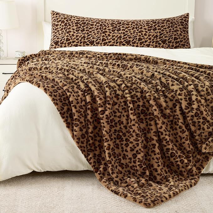GALMAXS7 Cheetah Print Throw Blanket, Double-Sided Plush Faux Fur, 60"x80" | 500GSM Faux Fur,Double-Sided Leopard Design,Ultra Soft Plush Feel,All Season Cozy Blanket,No Shedding,Machine Washable