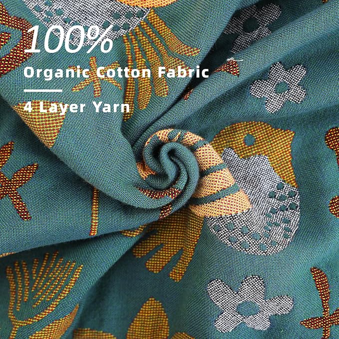 VANJOROY Boho Sofa Bed Large Throw Blanket, Ultra Soft Luxury King Throw Quilt, 100% Organic Cotton Reversible Bohemian Throw for Couch Chair Bedspread and Gift, 91" x 98"-Teal