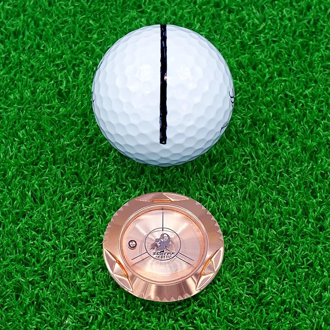 scorpy Golf Level Ball Marker with Metal Bead and Hat Clip, High Precision Putting Green Reading Aid Golf Accessories, Precision Alignment Tool for Perfect Putts