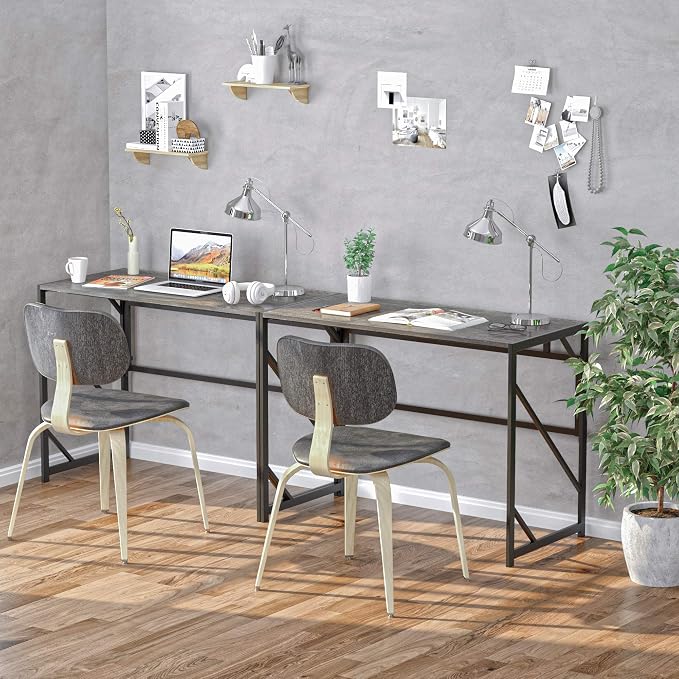 Elephance Folding Desk Writing Computer Desk for Home Office No-Assembly | Study Office Desk,Foldable Table for Small Spaces,31.5 Inch,Black Oak