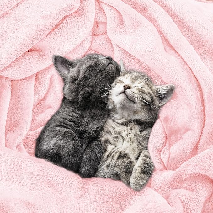 Utopia Bedding Ultra Soft Fleece Bed Blanket Twin Size Pink (60x80 Inches) | Microfiber Plush Warm Lightweight Breathable Cozy Blanket Anti-Static, All Season Use, Gift for Women and Men