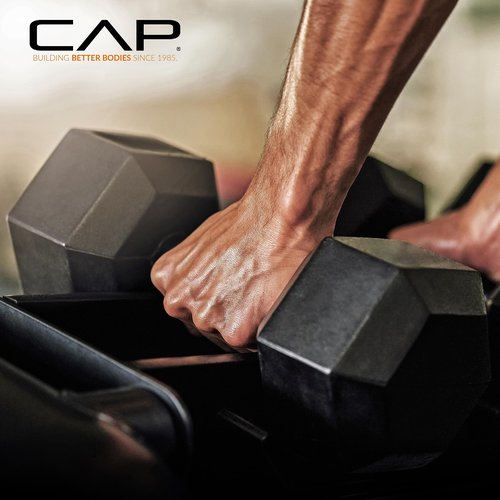 CAP 50 lbs Coated Dumbbell Set with Tinted Silver Handles, 10LBx2, 15lbx2
