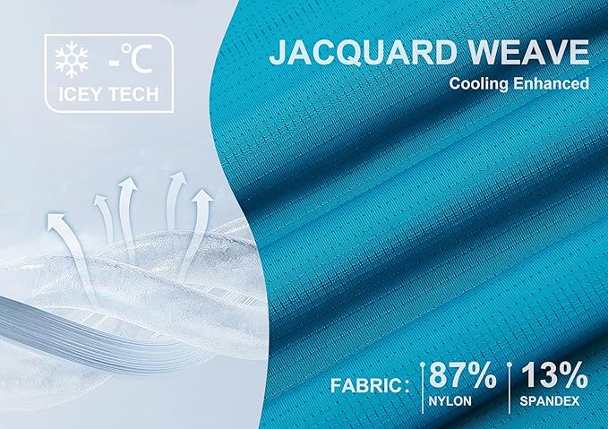 Esabel.C Jacquard Golf Shirts for Men Moisture Wicking Short Sleeve Performance Dry Fit Active Mens Polo Shirts