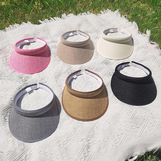 3 Pieces Clip On Visors Women Men Visor Sun Hats Hat Outdoor Sports Golf Beach Travel Tennis Cap