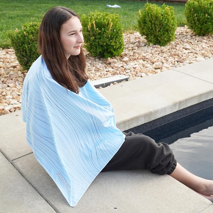 SHAKEitCOOL Large Cooling Shawl - Instant Heat Relief for Outdoor Events