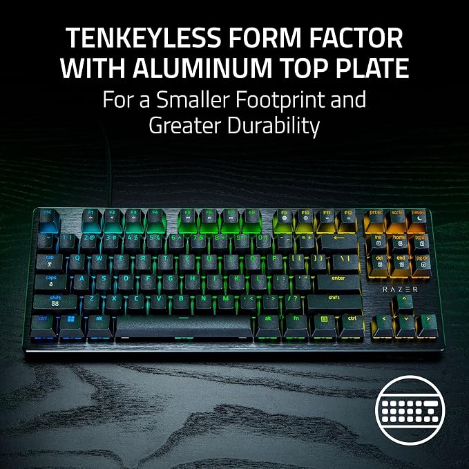 Razer Huntsman V3 HE Magnetic TKL 8KHz Wired Gaming Keyboard | Hall Effect Magnetic Switches, 8000 Hz Polling, Razer Snap Flex,Razer Snap Tap, Rapid Trigger, Adjustable Actuation