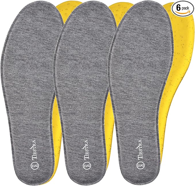 3 Pair -Shoe Inserts for Mens Memory Foam Insoles,Replacement Insoles for Work Boots Running Shoes, Cushion Shock Absorbing for Foot Pain Relief, Comfort Breathable Inner Soles Grey 45EU/US12