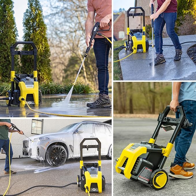 Kärcher Electric Pressure Washer K1800PS, CETA Certified, 3 Spray Nozzles, Detergent Tank, for Cars, Driveways, Siding, Patios, 1.2 GPM