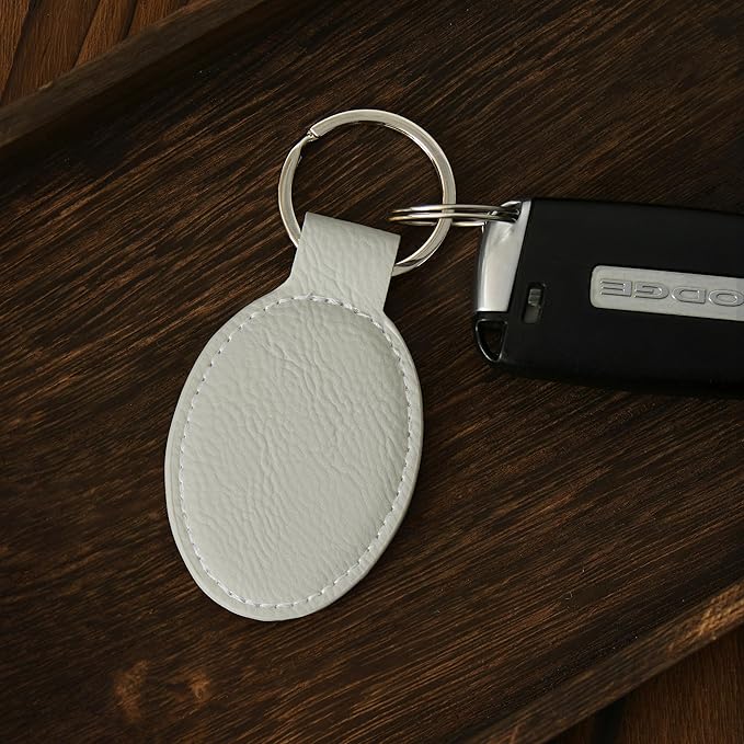 LaserGram Oval Keychain, Sunflowers, Personalized Engraving Included