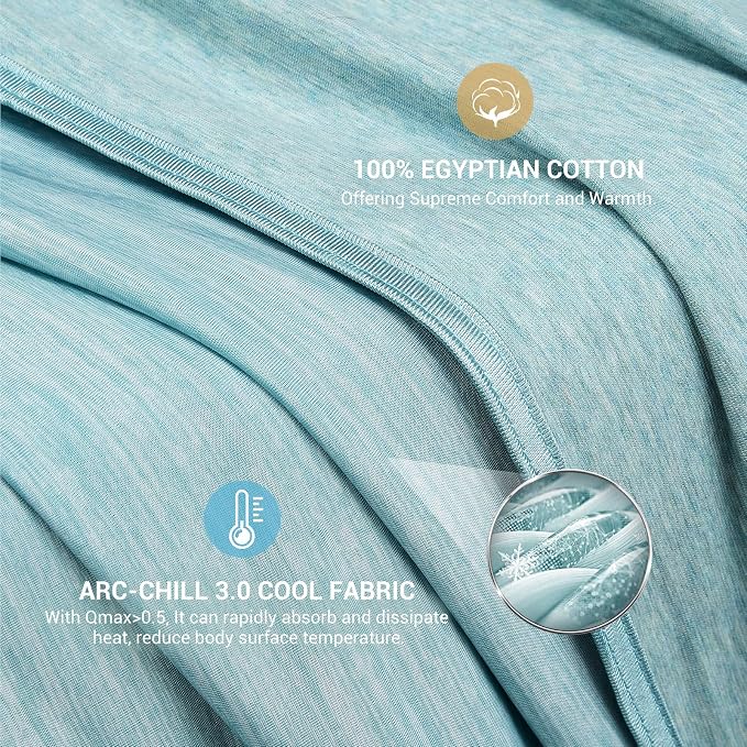Elegear Arc-Chill 3.0 Cooling Blanket for Hot Sleepers, Cool Throw, Green | Q-Max>0.5 Cooling Fabric, Absorbs Heat to Keep Body Cool, Breathable Summer Blankets for Night Sweats & Menopause, 51"x67"