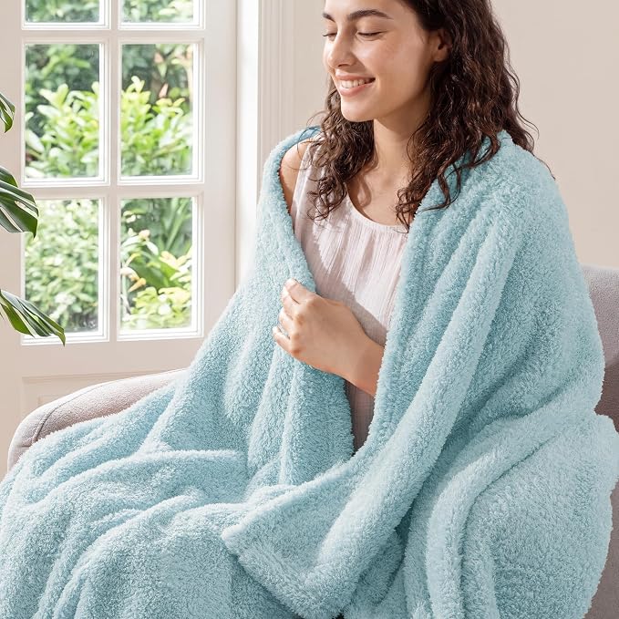Exclusivo Mezcla Fleece Bed Blankets King Size for Bed, 90" x 104" | Super Soft and Cozy Fluffy Blanket for Women, Lightweight and Fuzzy Large Blanket for Bedroom , All Season, Slate Blue