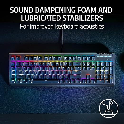 Razer BlackWidow V4 X Mechanical Gaming Keyboard, Yellow Switches, Black | Linear & Silent Switches, 6 Dedicated Macro Keys, Chroma RGB, Doubleshot ABS Keycaps, Roller & Media Controls, Snap Tap
