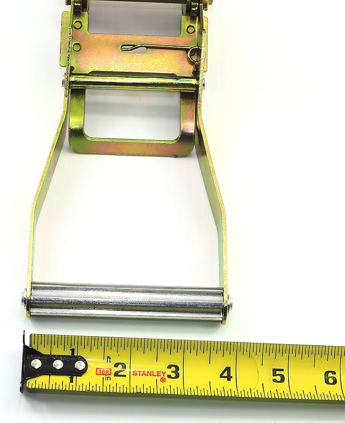 GRIPON (Pack of 2) 2" x8' Lasso Strap with 2" Ratchet and J Finger Hook Tie Down