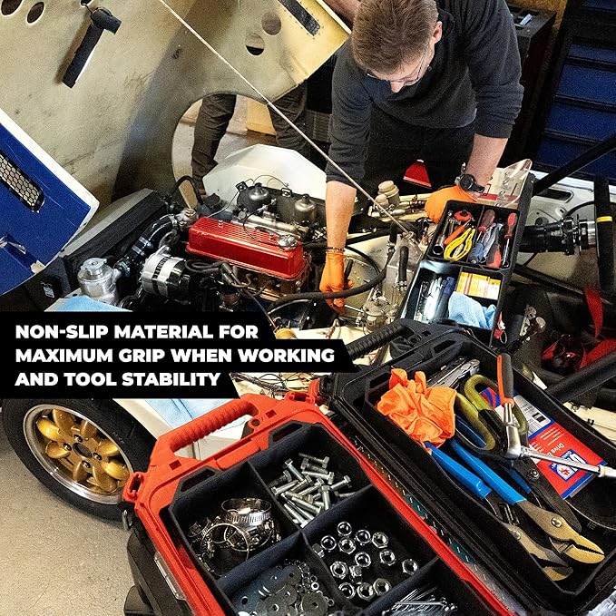 StealthMounts Double FlexiTray | Flexible Tool Trays Compatible with Milwaukee PACKOUT | Organiser for Tools, Nuts, Bolts & Parts | Workshop, Garage & Van Storage | Made in The UK
